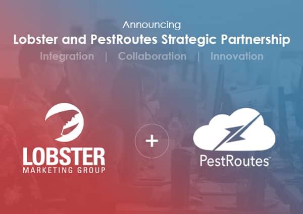 Lobster Announces Exciting Partnership With PestRoutes lobster marketing group and pestroutes logos