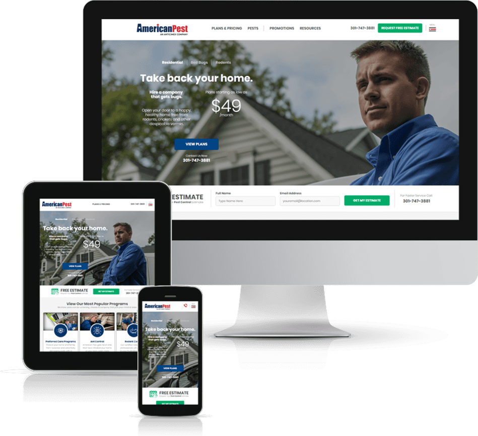 Have Your Site Seen On Any Device Your Audience Prefers responsive website shown at different scaled sizes