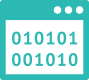 Enjoy Full Custom Control Over Your Code logo depicting digital ones and zeros on a console