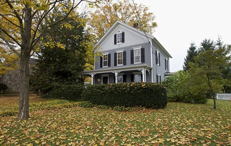 street view of a yard and home in exeter new hampshire