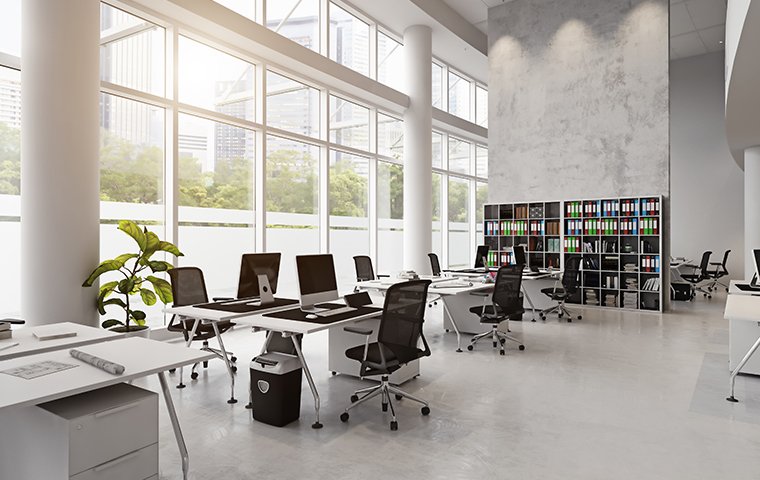 a commercial office building interior