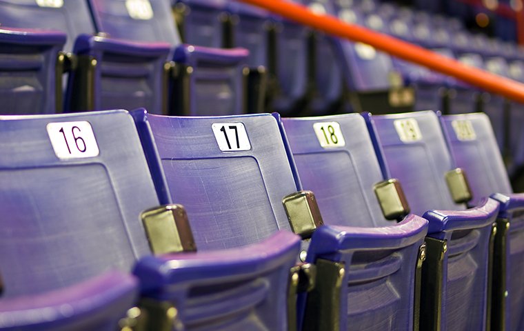 empty seats in an indoor sports arena