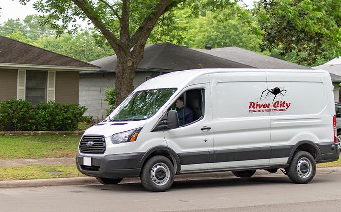 We Will Help You Understand The Entire Process a technician pulling up to a house in a van