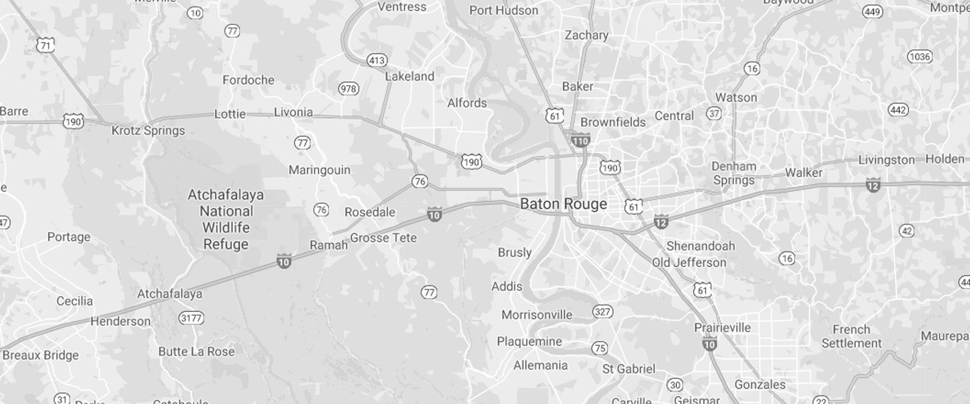 where we service map of baton rouge lousisiana