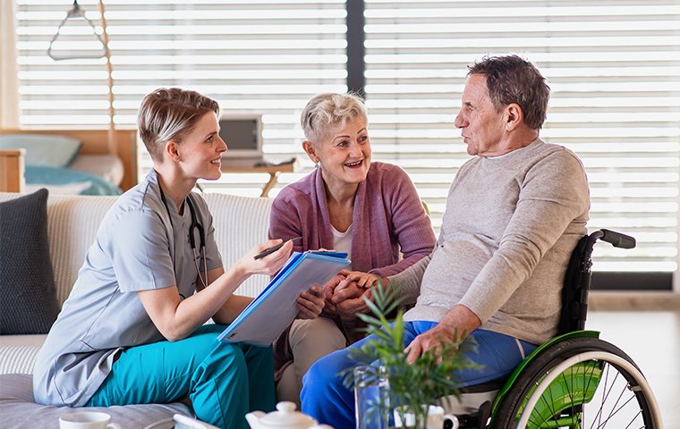 elderly couple in a nursing home