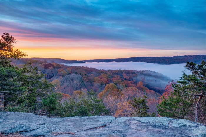Sunset from Overlook Trail, looking towards the Housatonic River Valley (Credit: Joe Lanier)