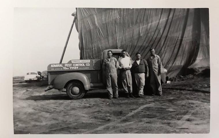 an old photo of the beginning of admiral pest control