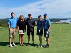 From left: James Sanborn, Laura Rowe, Chad Roger, Laurie Webb, Bill Alfond 