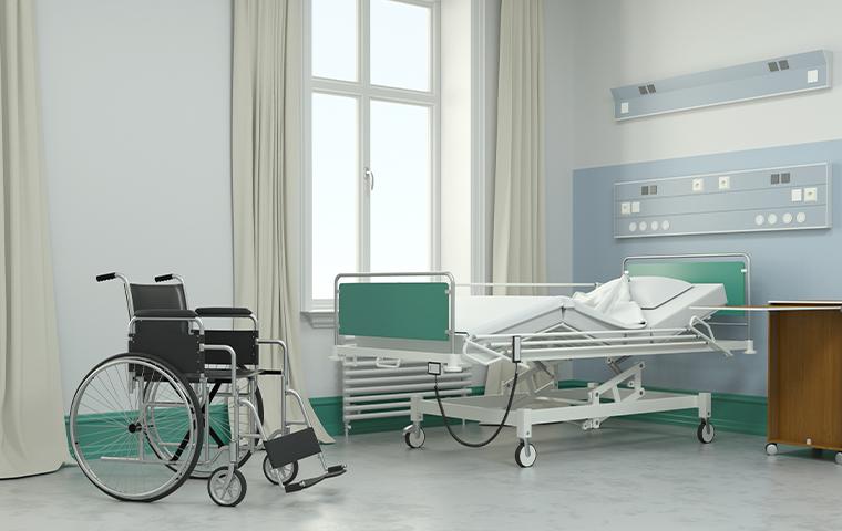 interior of an empty hospital room