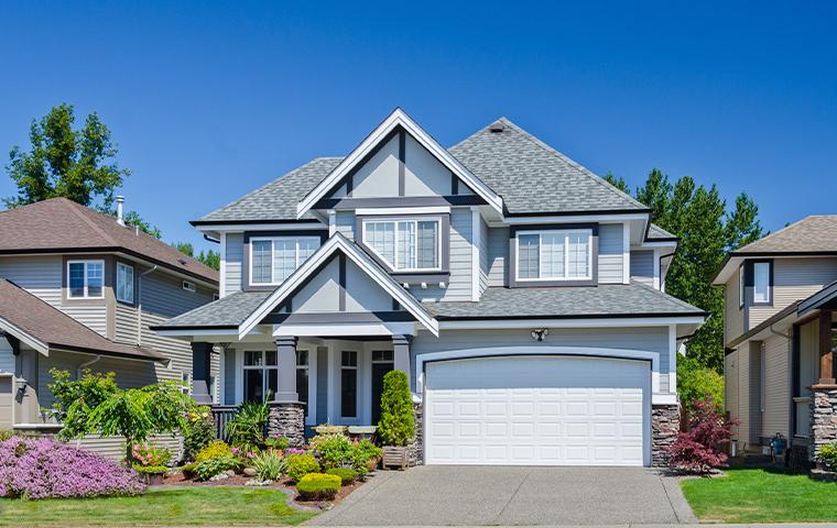 a suburban house on the street