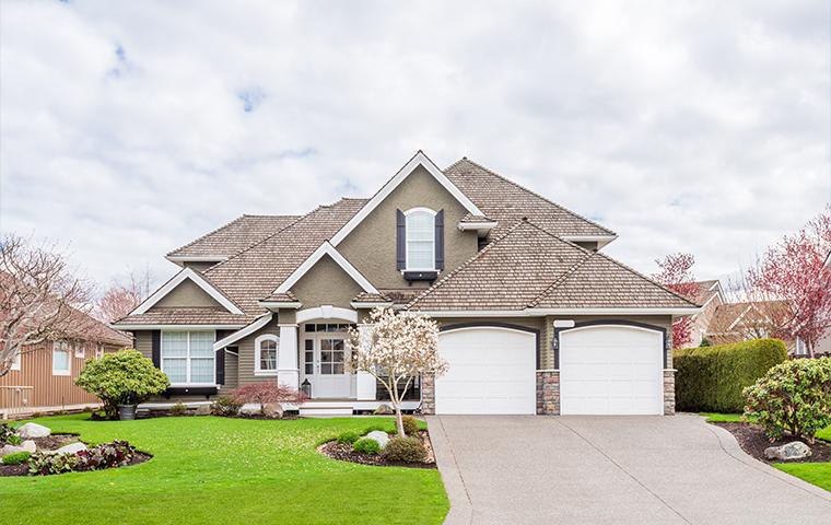 a suburban house on the street