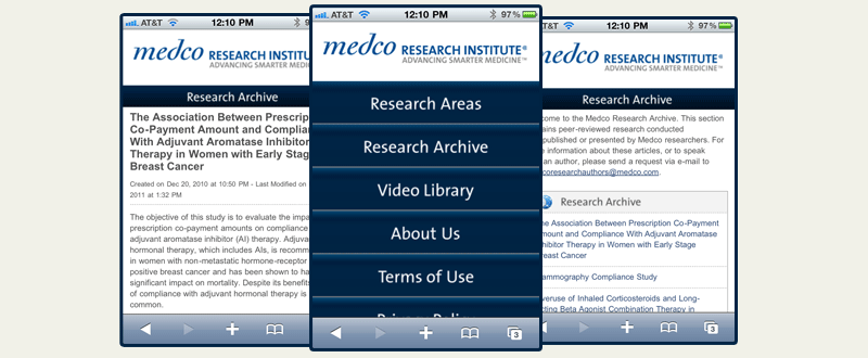 Medco Health Solutions / Research Institute Mobile Site