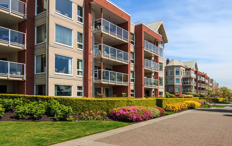 exterior of apartment complex