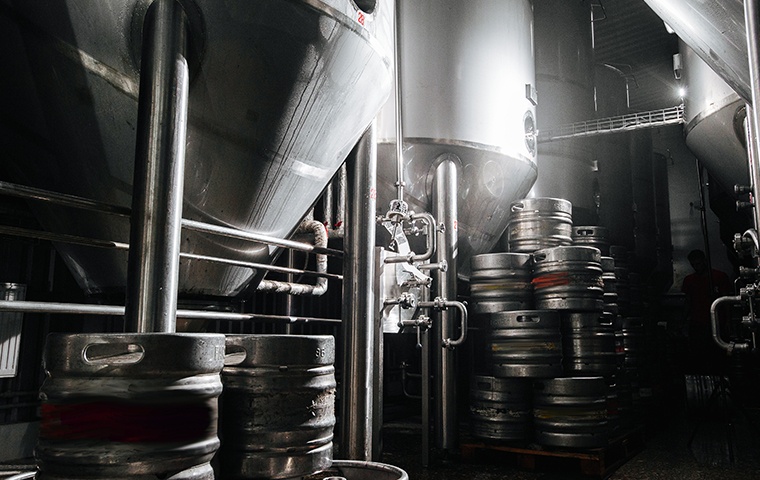 interior view of a commercial brewery in modesto california