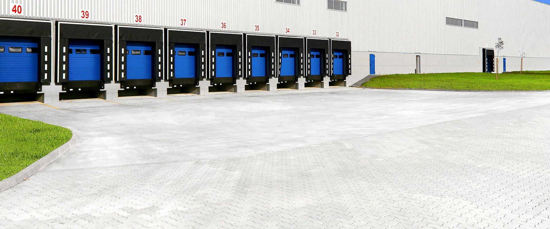 the exterior of a commercial warehouse docking station in greensboro north carolina