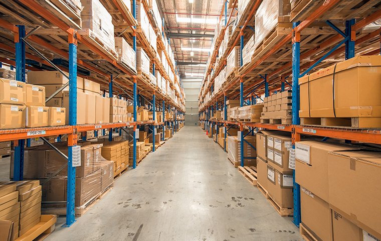 the interior of a commercial warehouse in raleigh north carolina