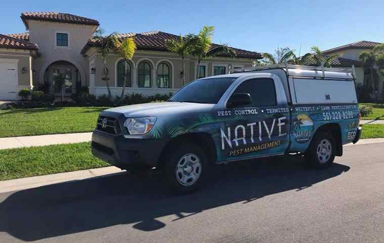 a native company truck outside house in west palm beach