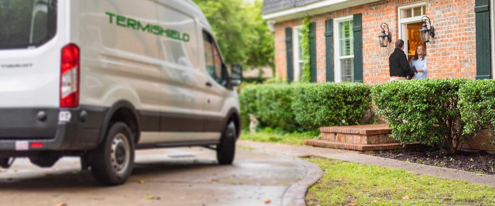 a pest control service technician arriving at a home in south bend indiana