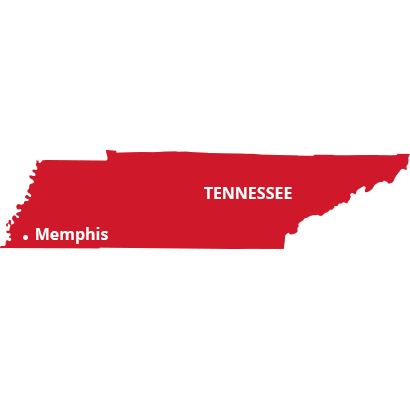 where we service map of tennessee featuring memphis