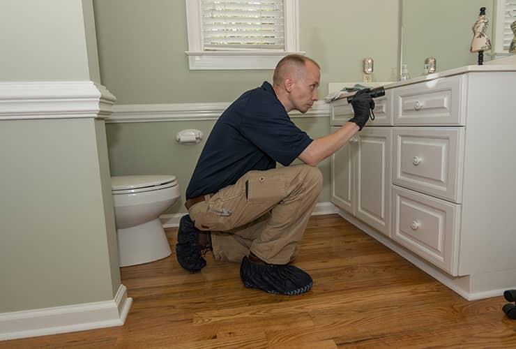 We Take Pest Prevention Seriously technician performing interior pest control