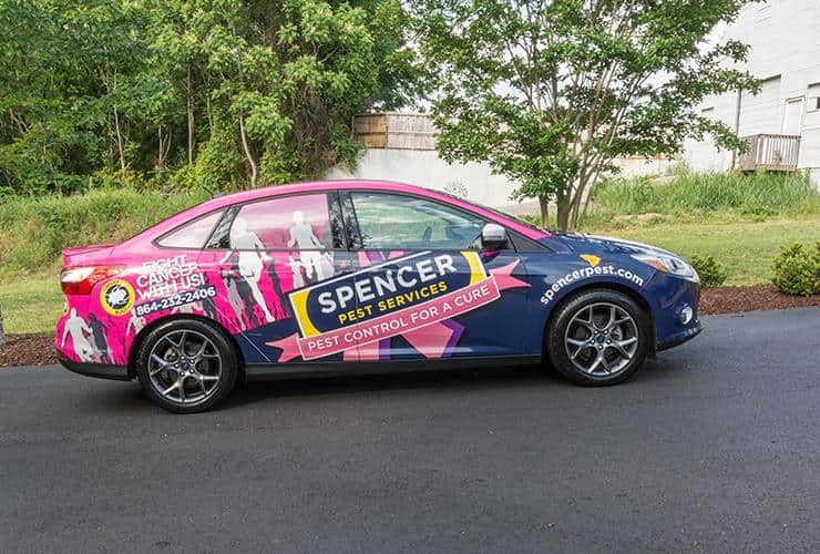 Partner With Spencer And Support Cancer Research spencer's pest control for a cure car