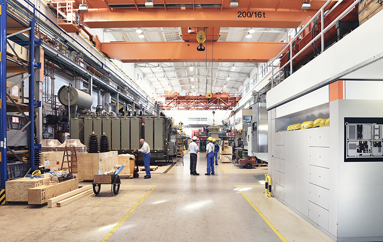 interior view of a manufacturing plant in flint