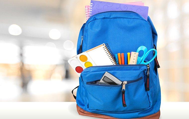 a school backpack with art supplies