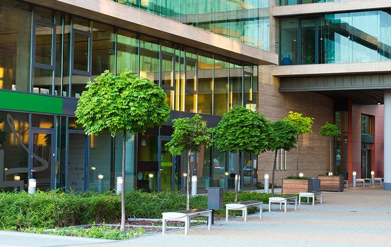 courtyard of commercial building