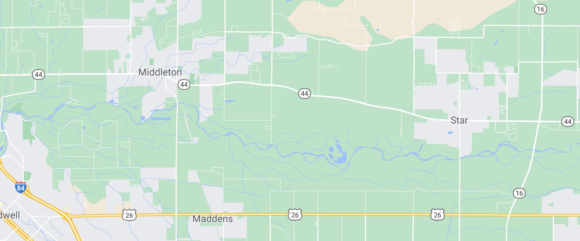 map of middleton and star idaho