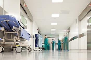 stock image of hospital hallway