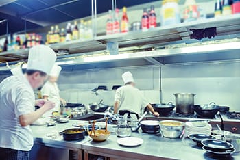 stock image of restaurant kitchen