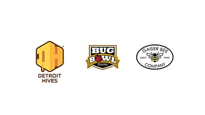 gaiser bee company logo, detroit hives logo, purdue bug bowl logo