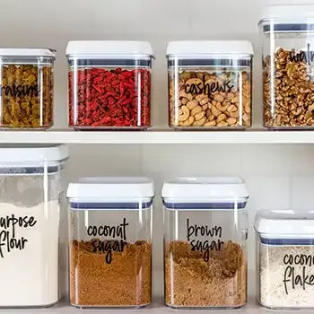 pantry with sealed containers