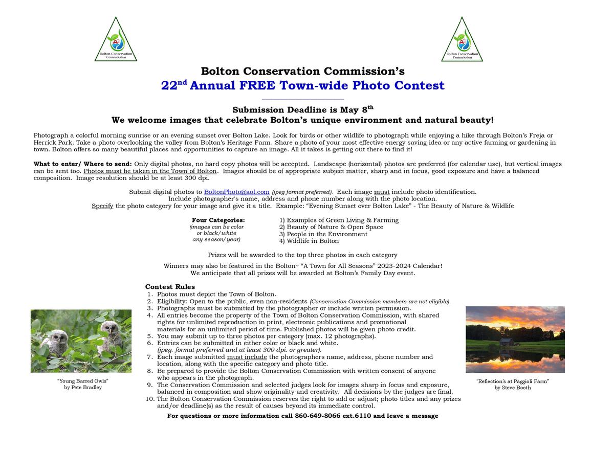 22nd Annual FREE Town-wide Photo Contest