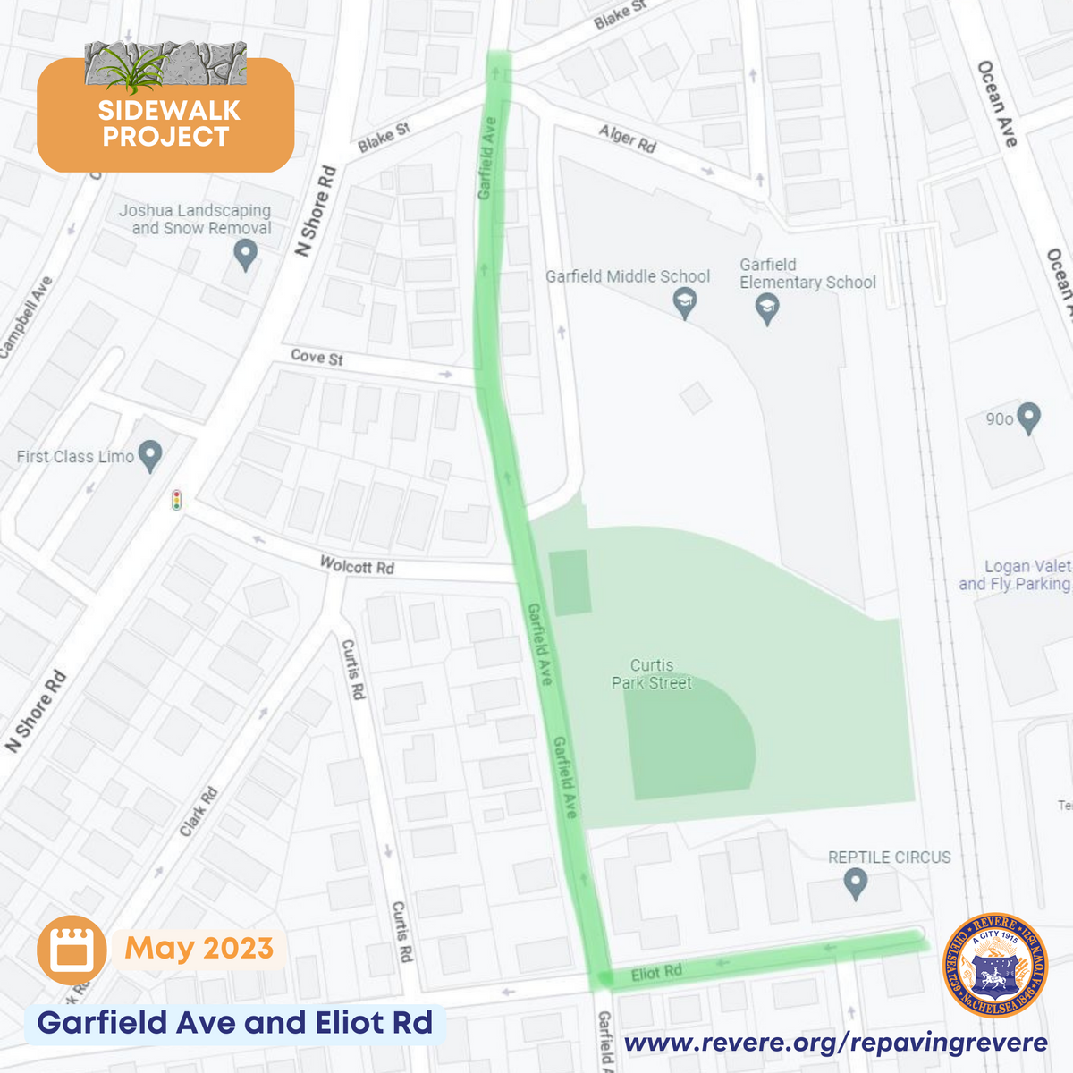 Garfield Ave and Eliot Rd - Sidewalk Project