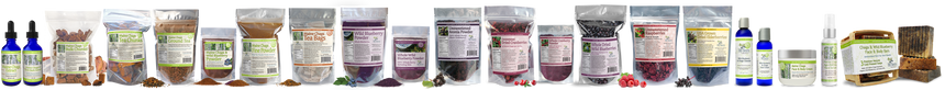organic chaga, blueberry and cranberry products made by my berry organic