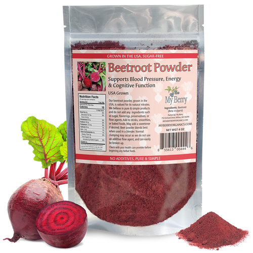 Beetroot Powder, Grown in USA, Raw Pure & Simple, 4oz, No Additives or Sugar