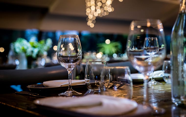 a set table in a restaurant in lexington south carolina