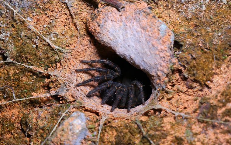 trapdoor spider i et hul