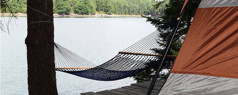 hammock overlooking water