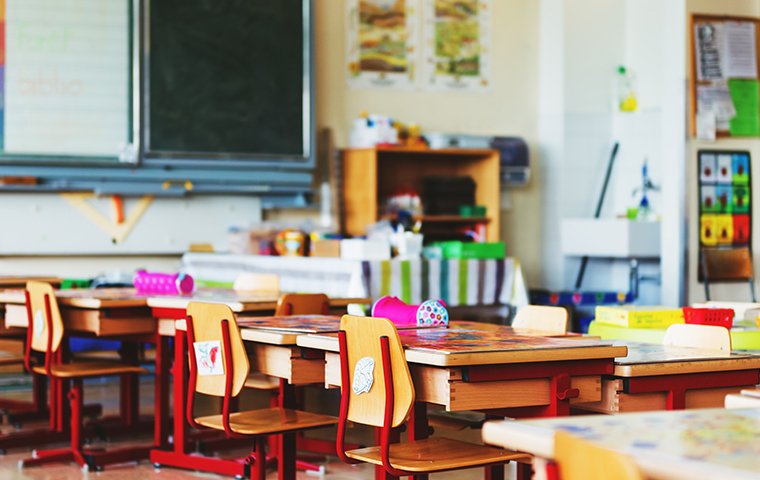 the interior of a classroom setting