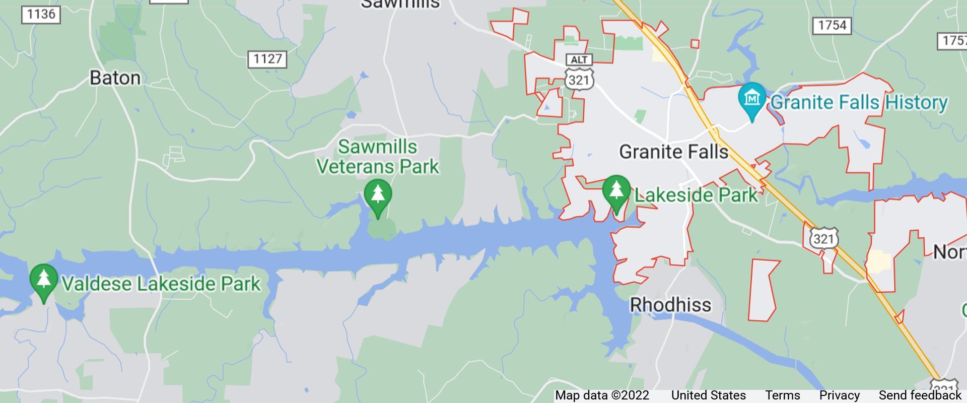 map of granite falls north carolina
