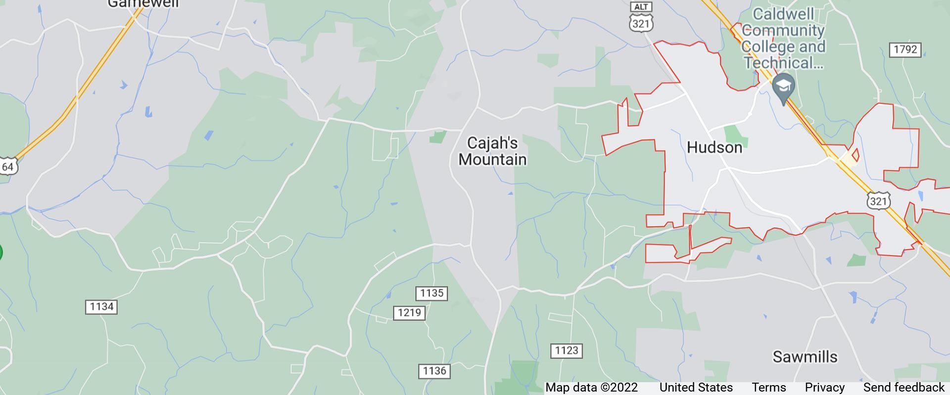 map of hudson north carolina