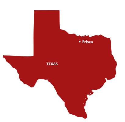 where we service map of texas featuring frisco