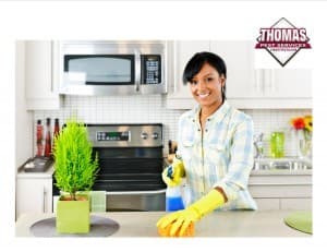 Spring Cleaning Helps Keep NY Pests Out! lady cleaning kitchen