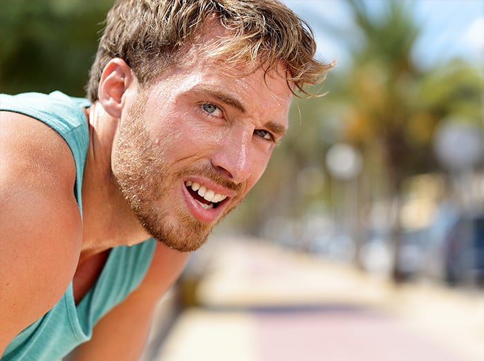 jacksonville resident sweating after exercising