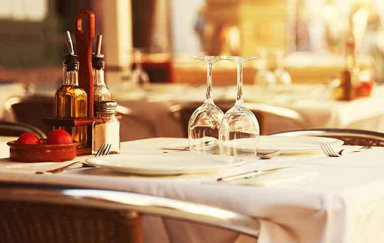 the dining room of a restaurant