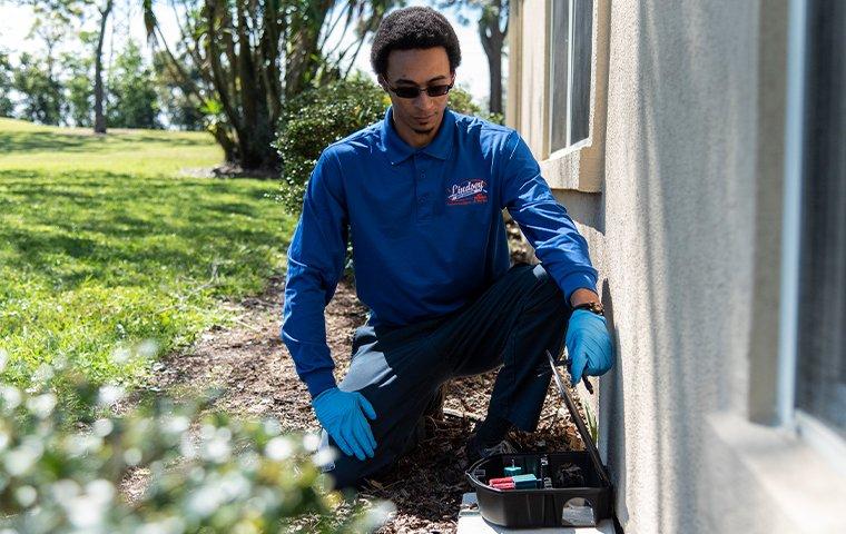 a technician working with rodent control equipment in vilano beach florida