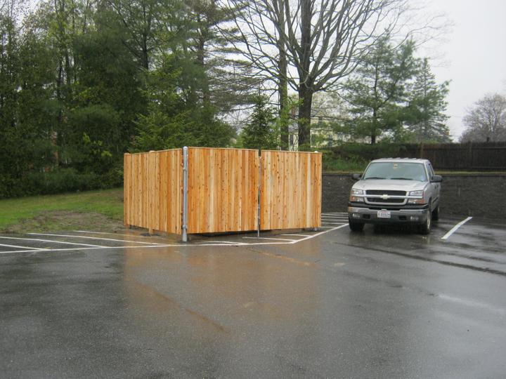 Photo #343, 6' Solid Board Dumpster Enclosure with Steel Gate Frame