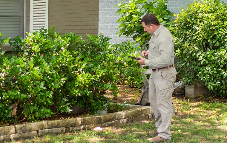 We Inspect Your Home Thoroughly For Pests a finally pest control technician inspecting entry points for pests in indianapolis indiana
